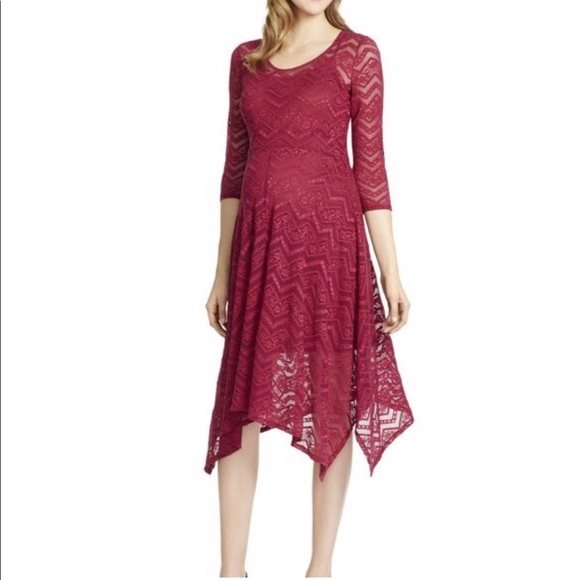 Jessica Simpson Maternity Wine Lace 34 